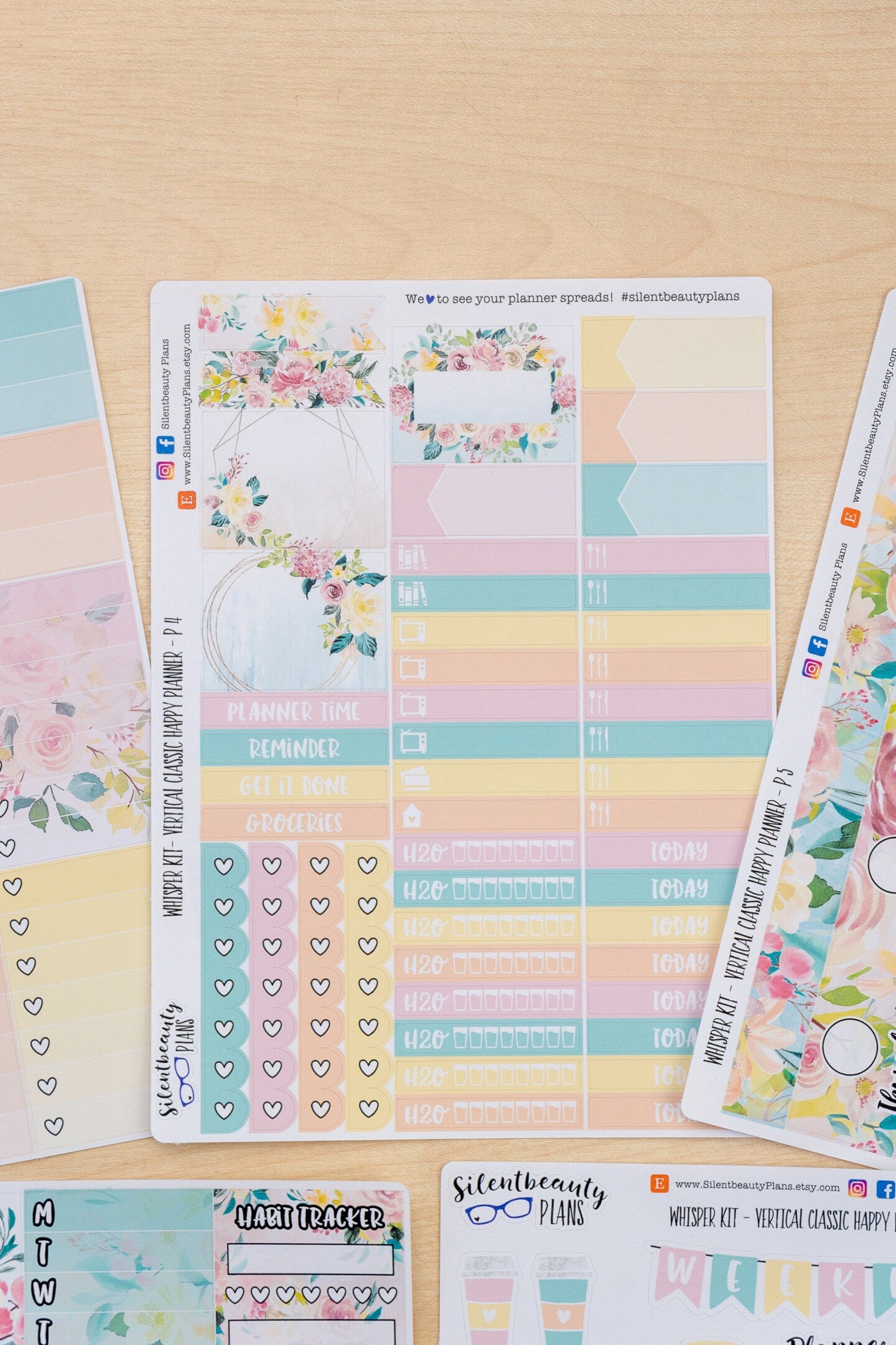Whisper Sticker Kit - Classic Happy Planner, Vertical, Planner Stickers, UK
