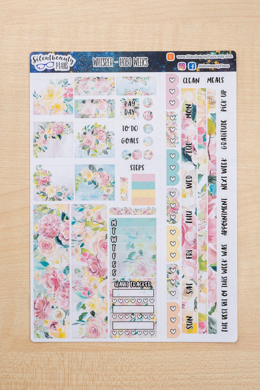 Whisper Weekly Kit - Hobonichi Weeks, Planner Stickers, UK