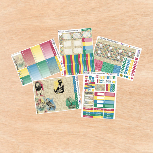 School House Mascots Sticker Kit - Vertical Classic Happy Planner, Vertical, Planner Stickers, UK