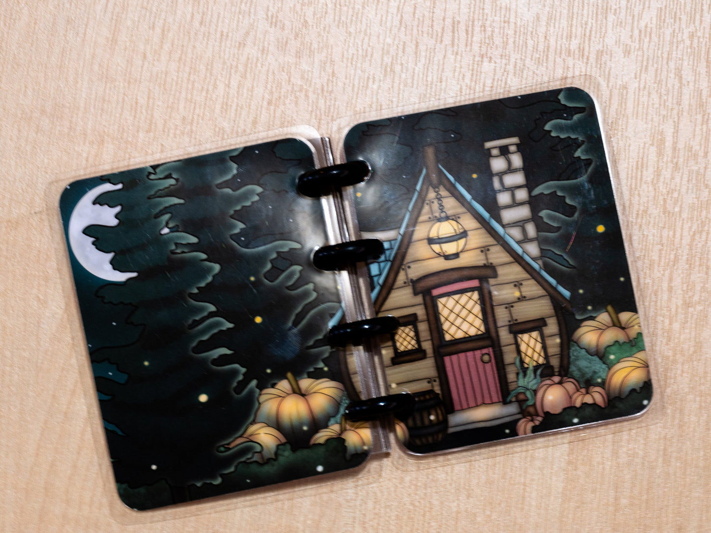 Evening Magical Scene Micro Happy Planner Covers | 1 Disc Colour Option | Micro Happy Planner Cover Set | Planner Accessories | Hand Drawn Cover
