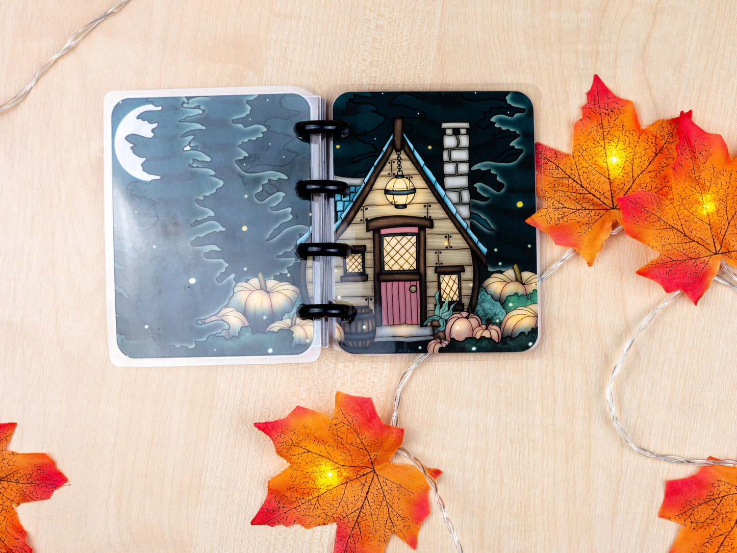 Evening Magical Scene Micro Happy Planner Covers | 1 Disc Colour Option | Micro Happy Planner Cover Set | Planner Accessories | Hand Drawn Cover