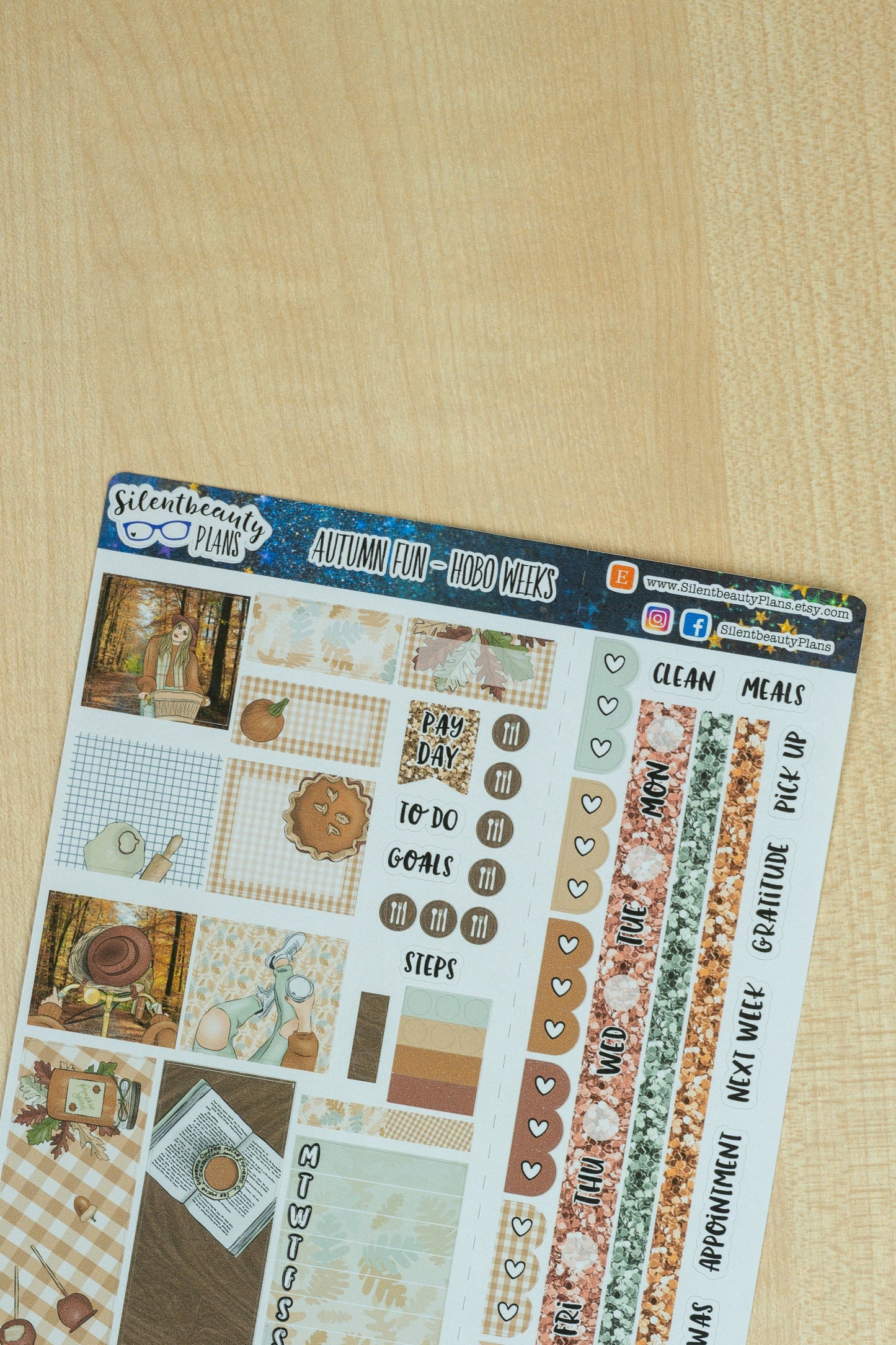 Autumn Fun - Weekly Kit - Hobonichi Weeks, Planner Stickers, UK