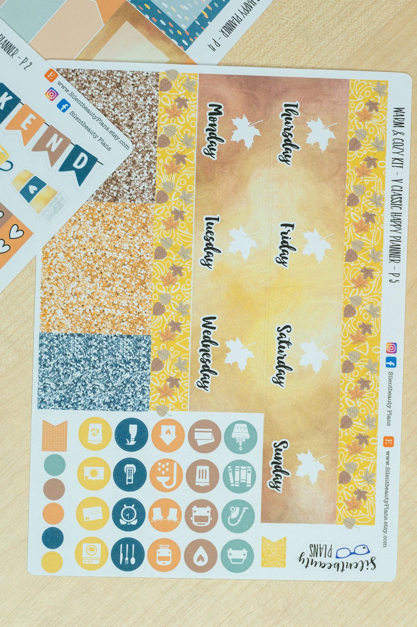 Warm & Toasty - Classic Happy Planner, Vertical, Planner Stickers, UK