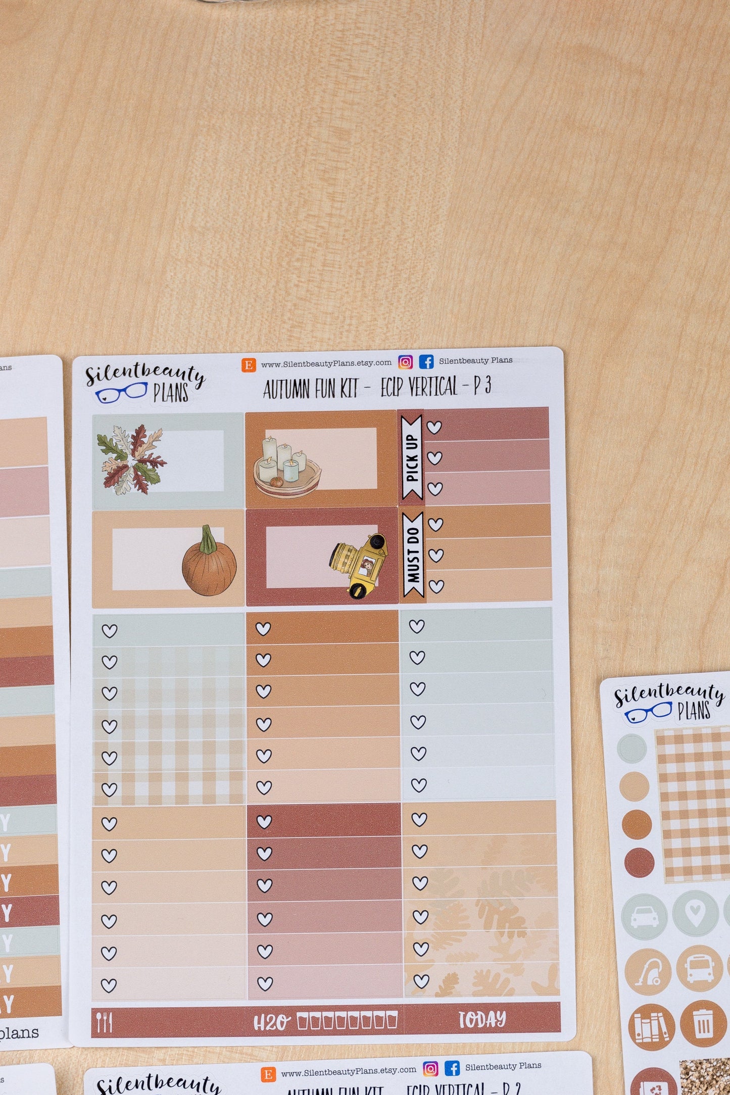 Autumn Fun Weekly Sticker Kit - Standard Vertical, Vertical, Planner Stickers, UK