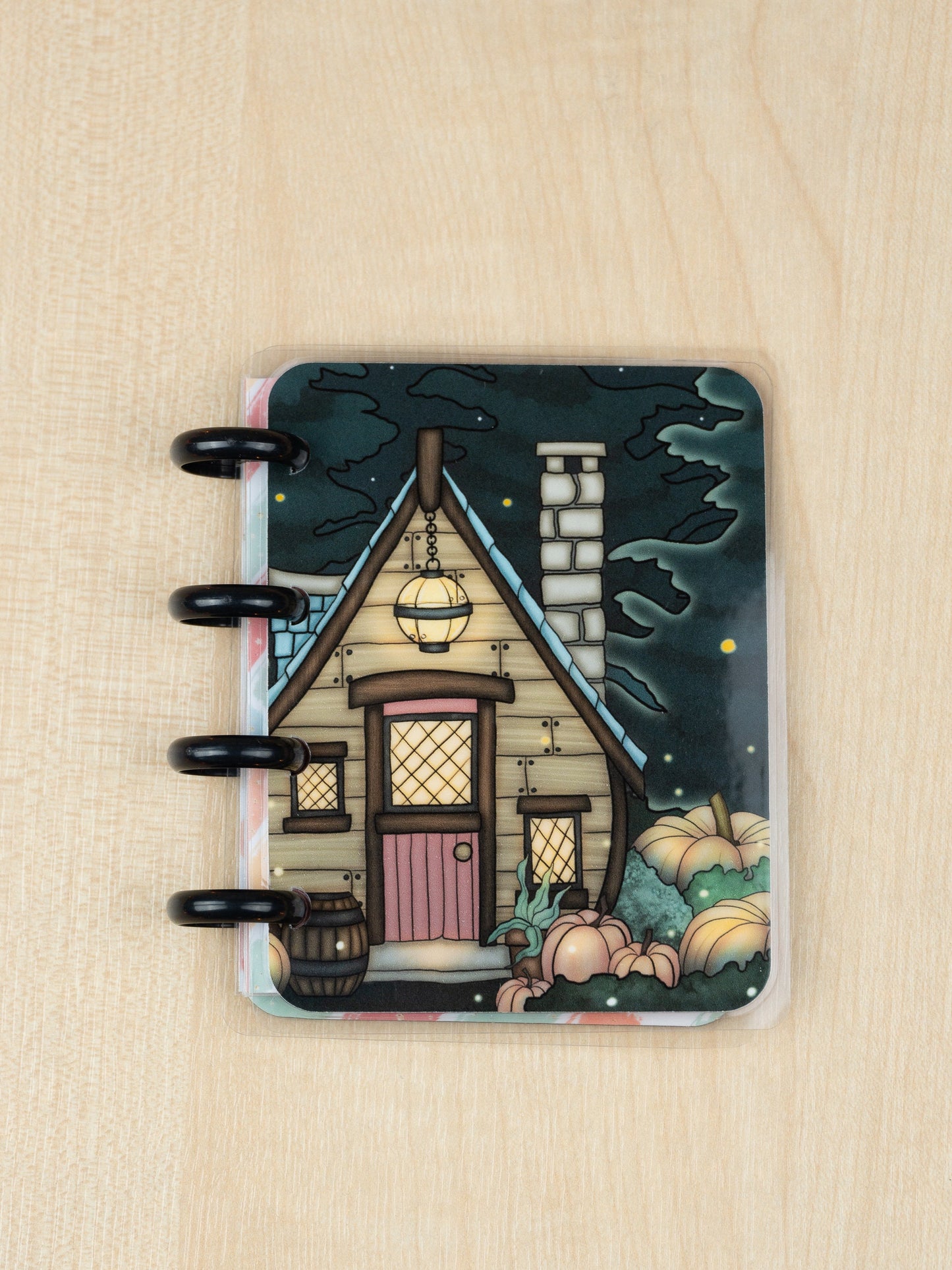 Evening Magical Scene Micro Happy Planner Covers | 1 Disc Colour Option | Micro Happy Planner Cover Set | Planner Accessories | Hand Drawn Cover