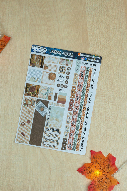 Autumn Fun - Weekly Kit - Hobonichi Weeks, Planner Stickers, UK