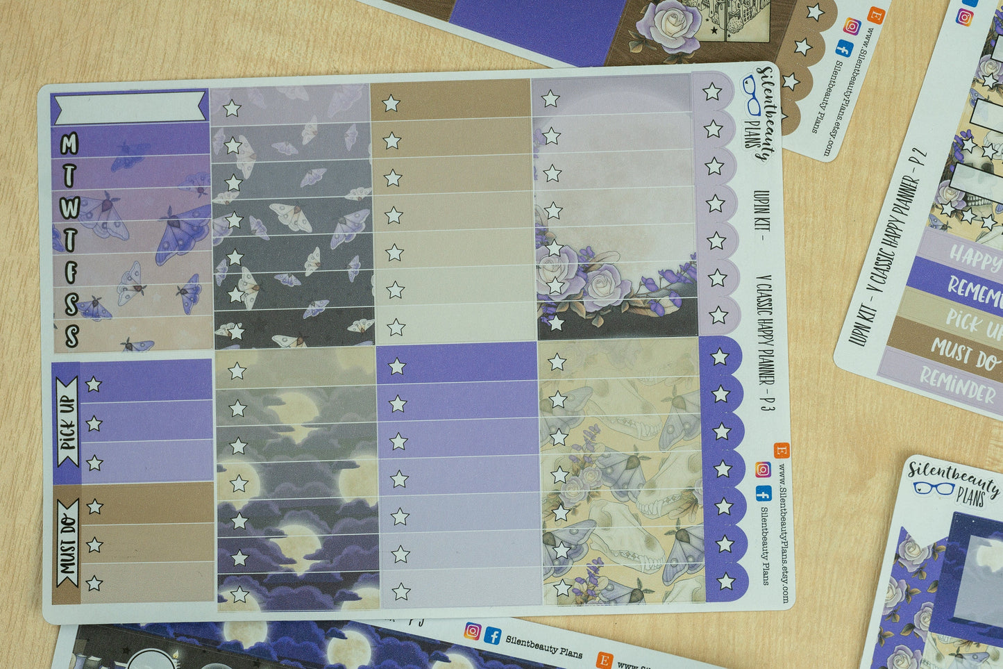 Lupin Sticker Kit - Vertical Classic Happy Planner, Vertical, Planner Stickers, UK