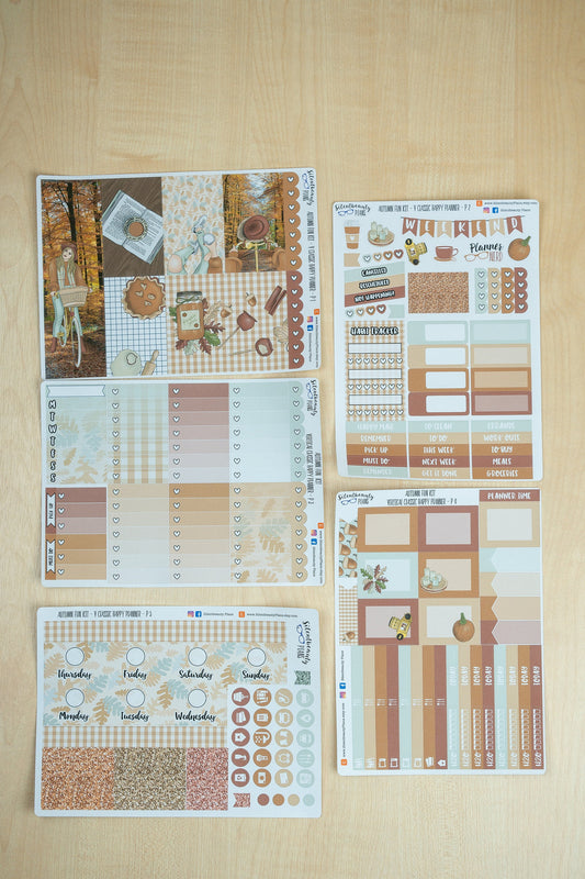 Autumn Fun Weekly Sticker Kit - Classic Happy Planner, Vertical, Planner Stickers, UK