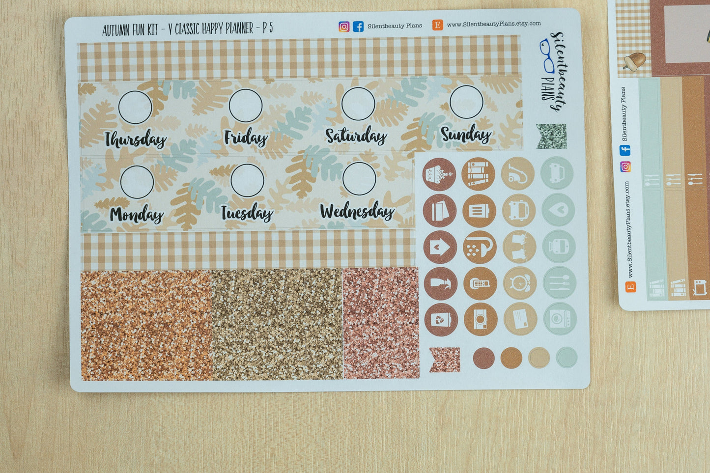 Autumn Fun Weekly Sticker Kit - Classic Happy Planner, Vertical, Planner Stickers, UK