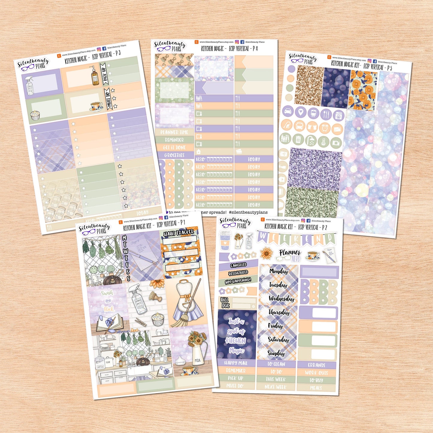 Kitchen Magic Standard Vertical Weekly Sticker Kit