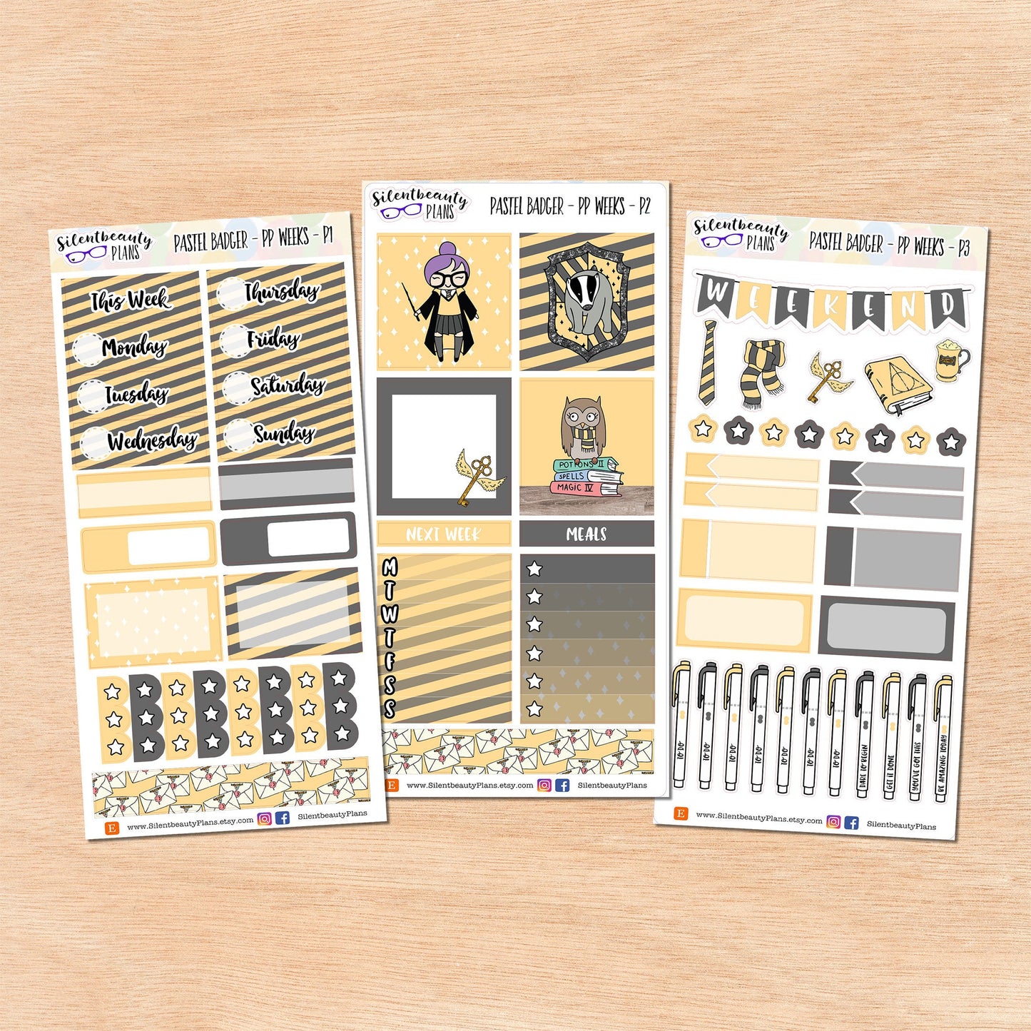 Pastel Badger Pride Weekly Sticker Kits