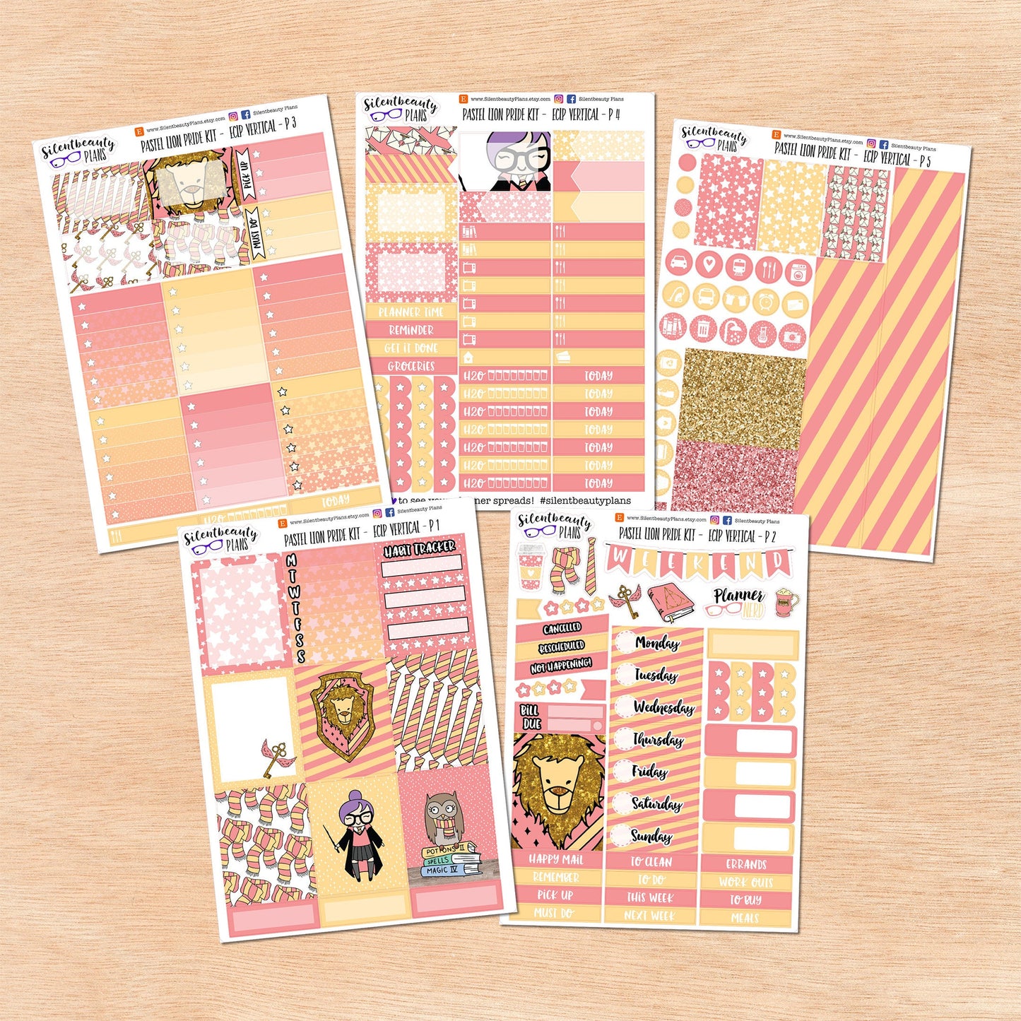 Pastel Lion Pride Weekly Sticker Kits
