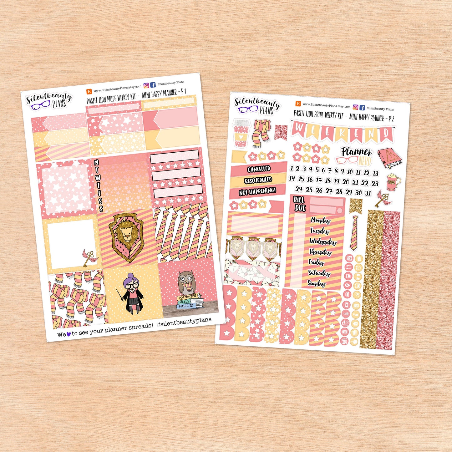 Pastel Lion Pride Weekly Sticker Kits