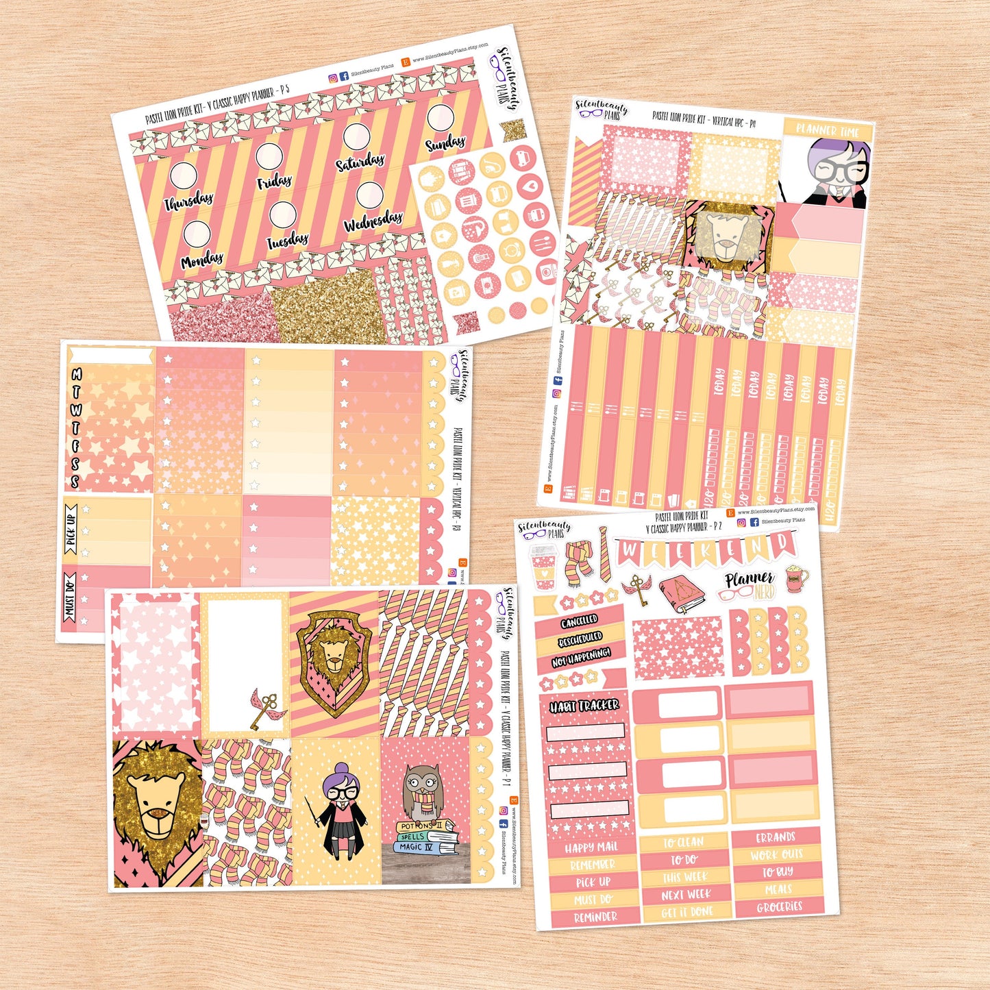 Pastel Lion Pride Weekly Sticker Kits