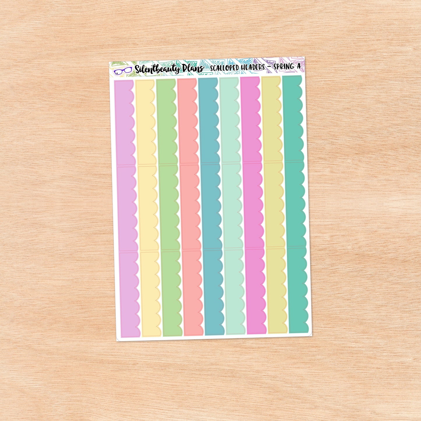 Scalloped Headers | 6 Colour Palettes