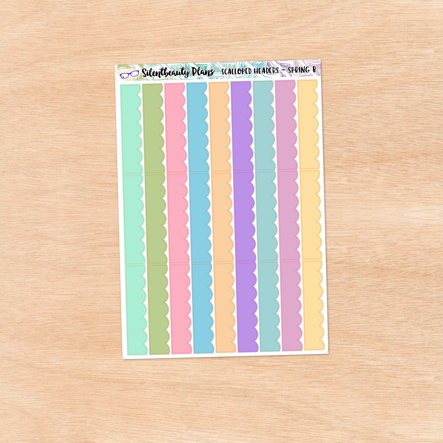 Scalloped Headers | 6 Colour Palettes