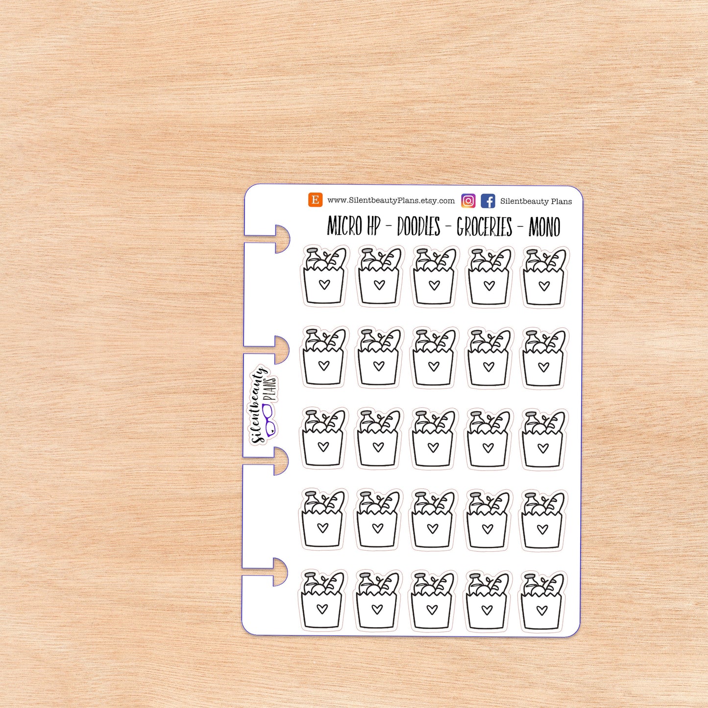 Doodle Grocery Bag | 4 Colour Options | Micro Disc