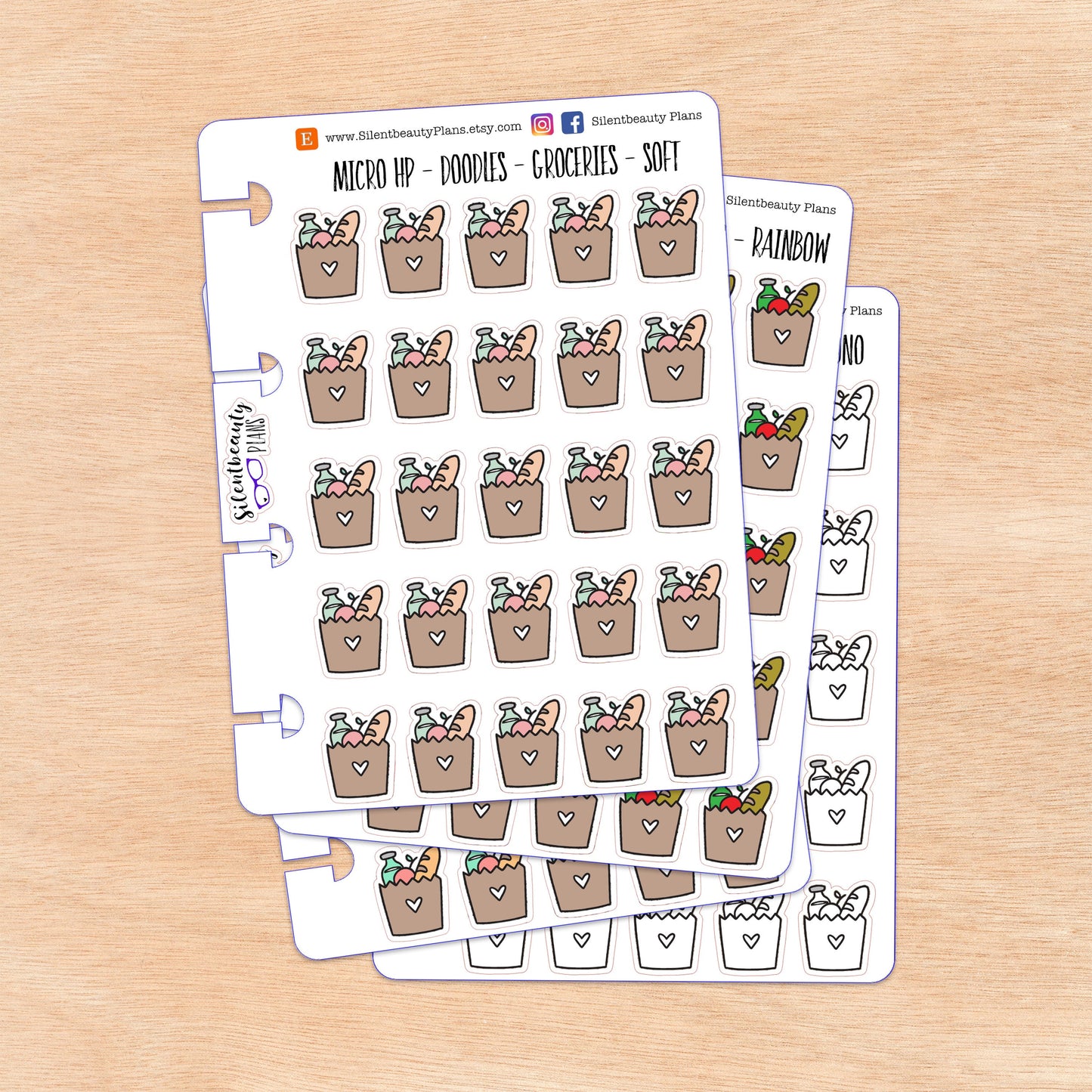 Doodle Grocery Bag | 4 Colour Options | Micro Disc
