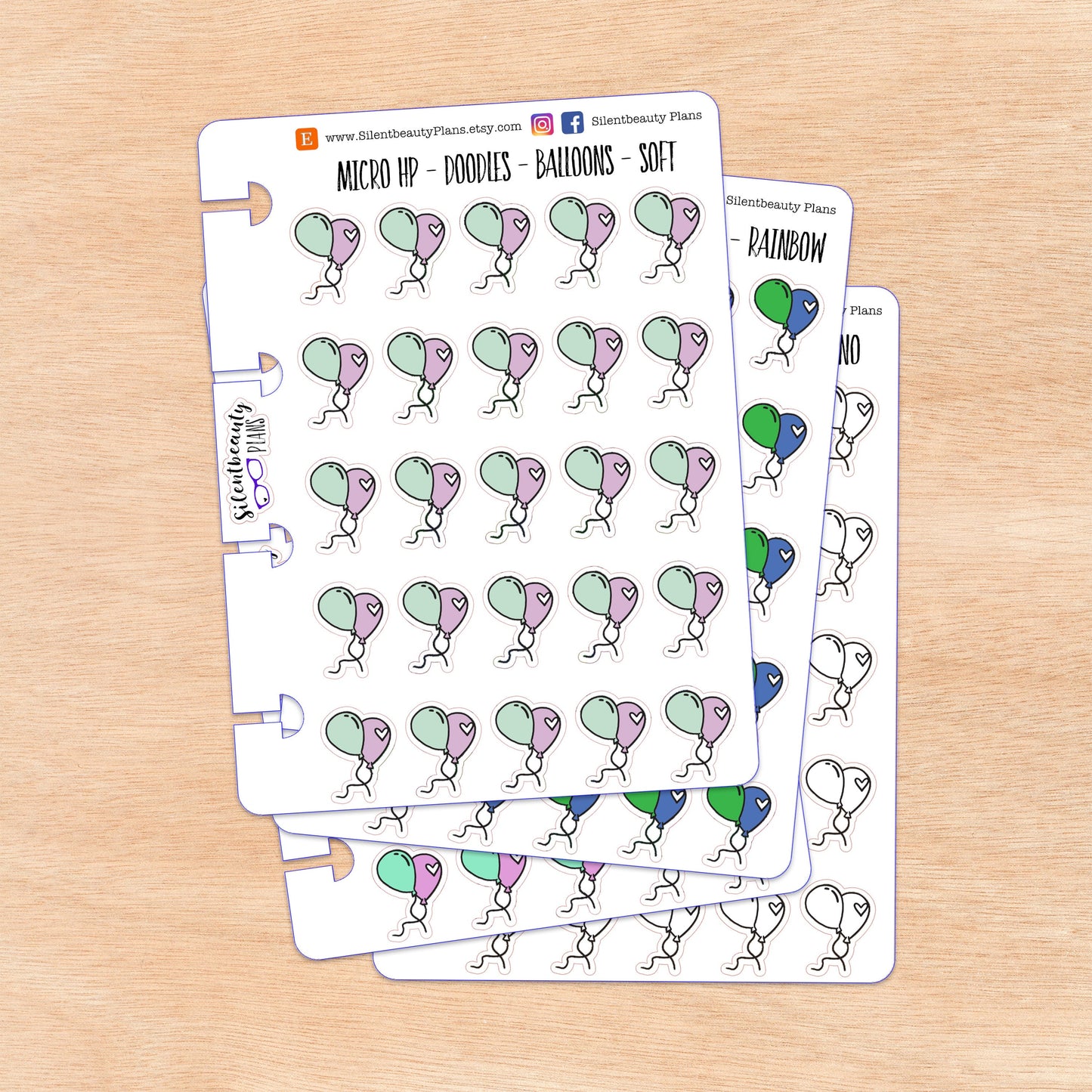 Doodle Balloons | 4 Colour Options | Micro Disc