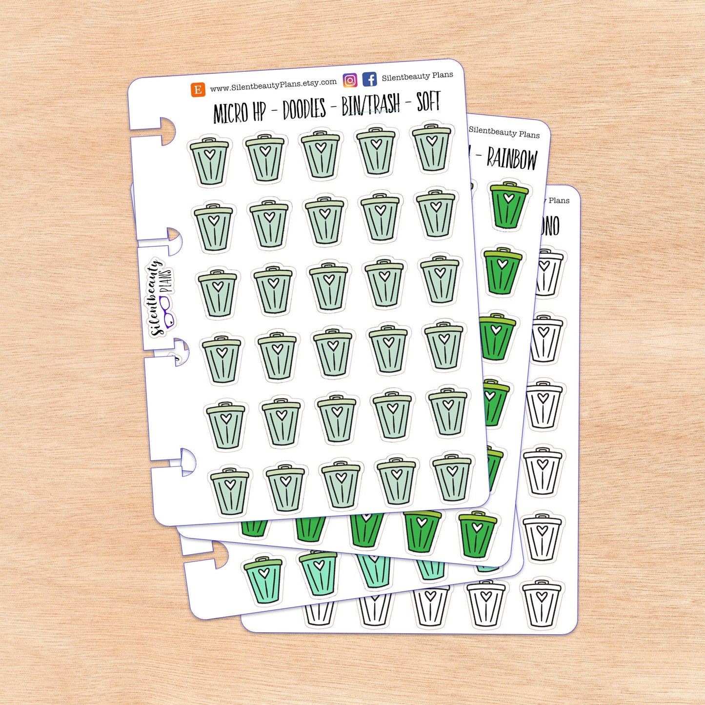 Doodle Bin - Trash Can | 4 Colour Options | Micro Disc