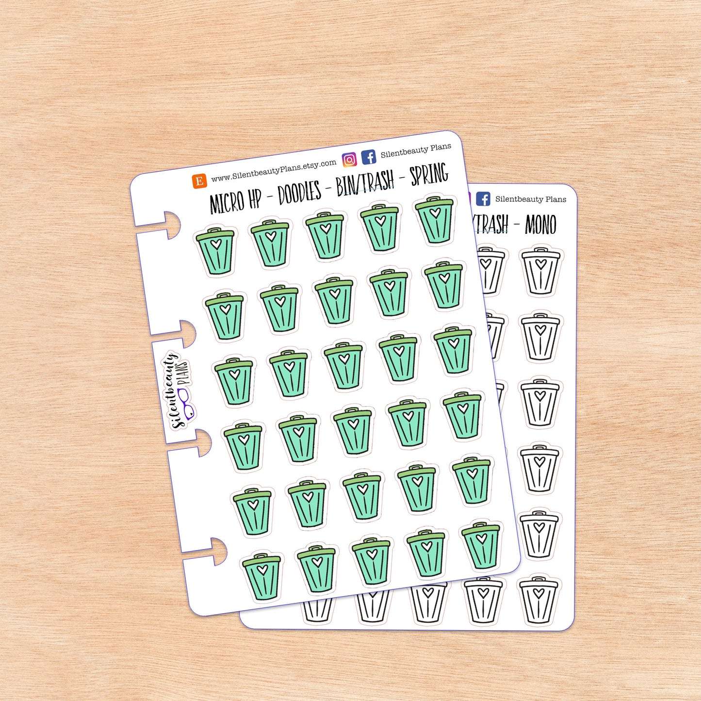 Doodle Bin - Trash Can | 4 Colour Options | Micro Disc