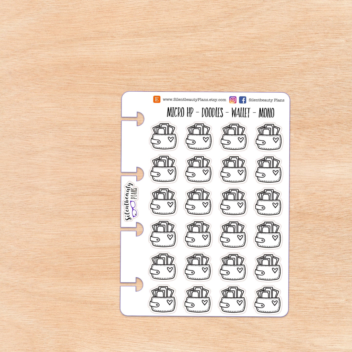 Doodle Cash Wallet | 4 Colour Options | Micro Disc