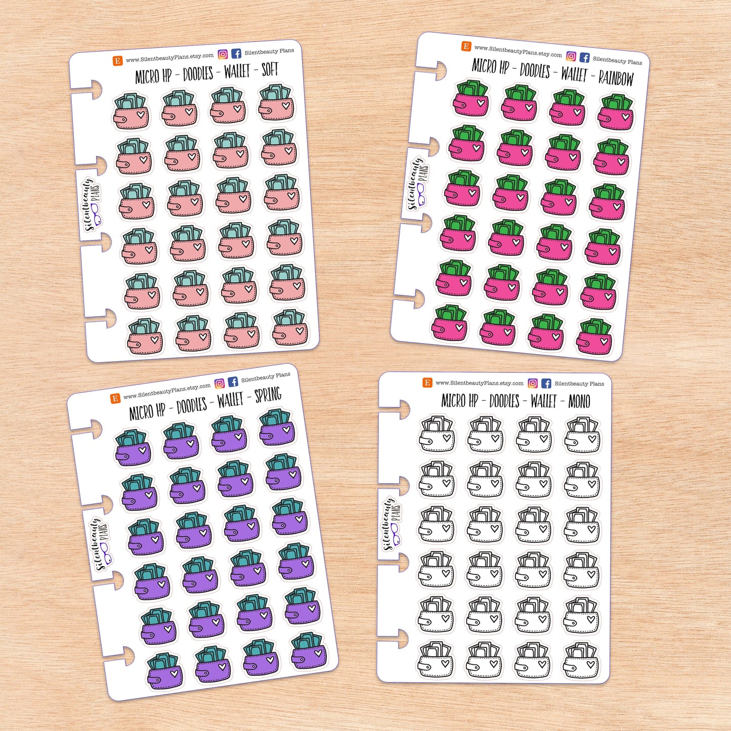 Doodle Cash Wallet | 4 Colour Options | Micro Disc