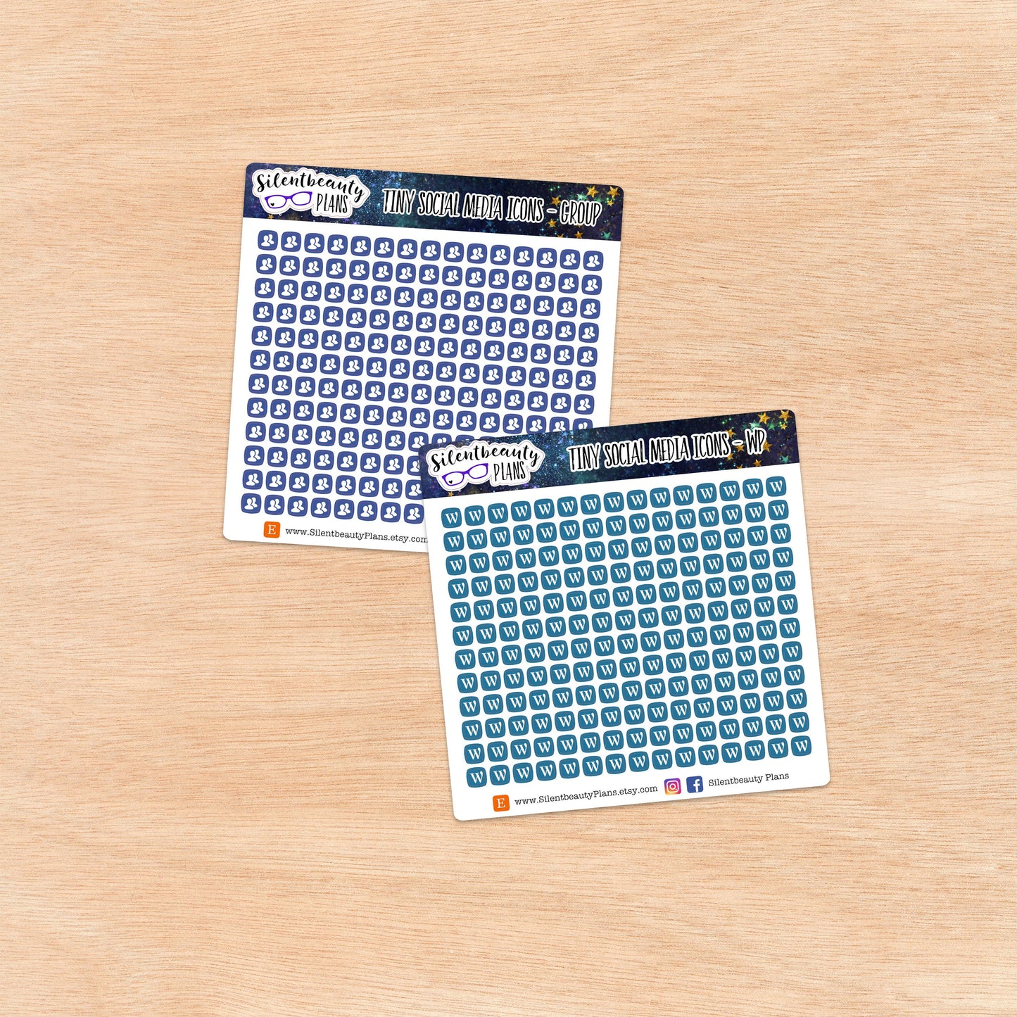 Tiny Social Media| 7 Options | 180 Stickers