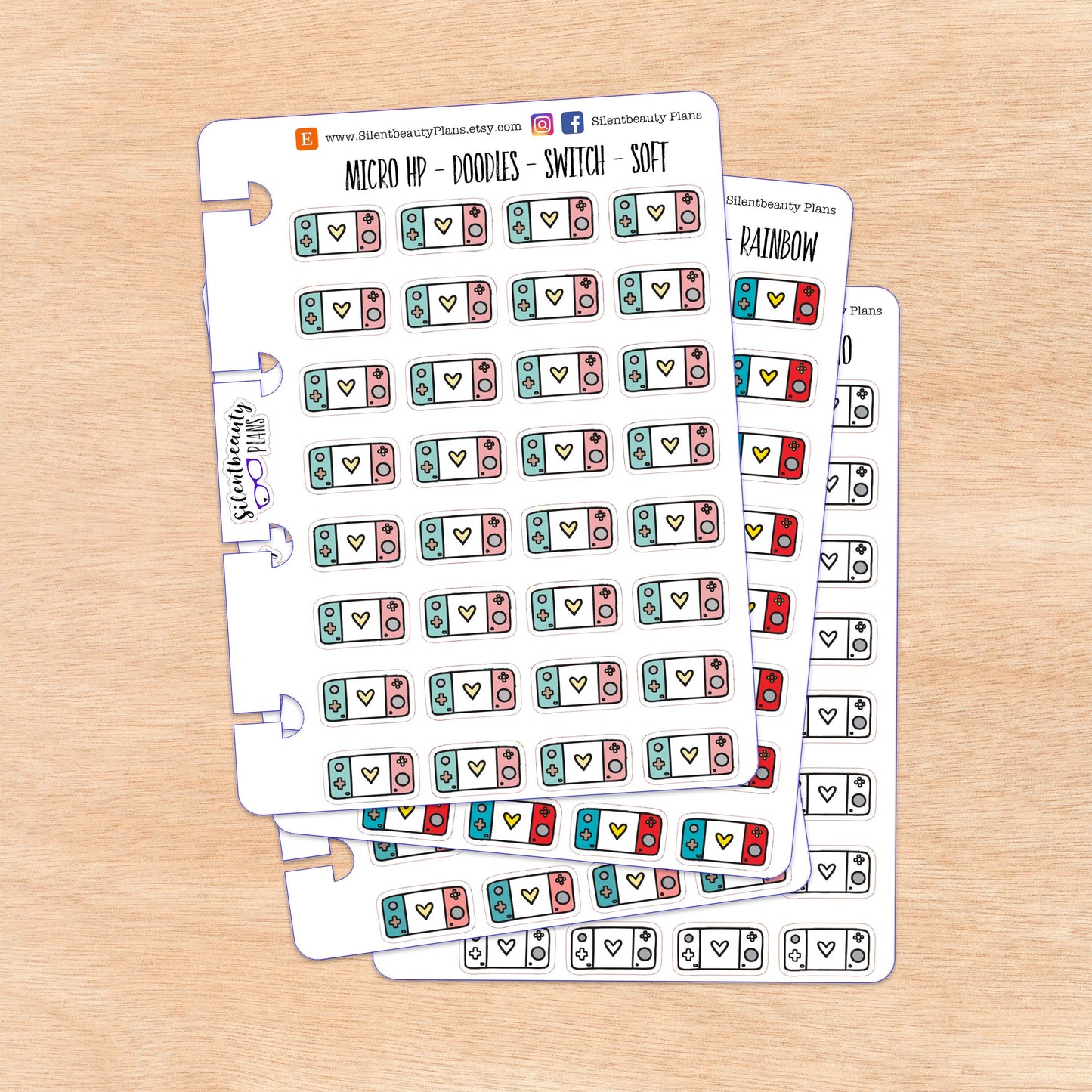 Doodle Switch Stickers | 4 Colour Options | Micro Disc