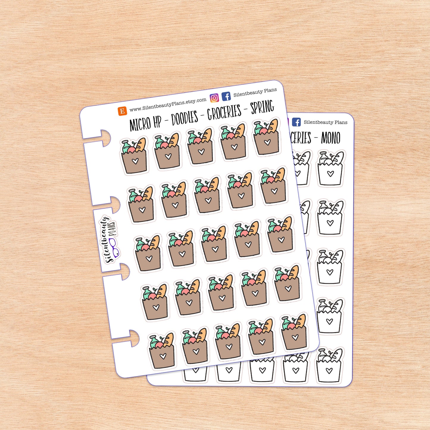 Doodle Grocery Bag | 4 Colour Options | Micro Disc