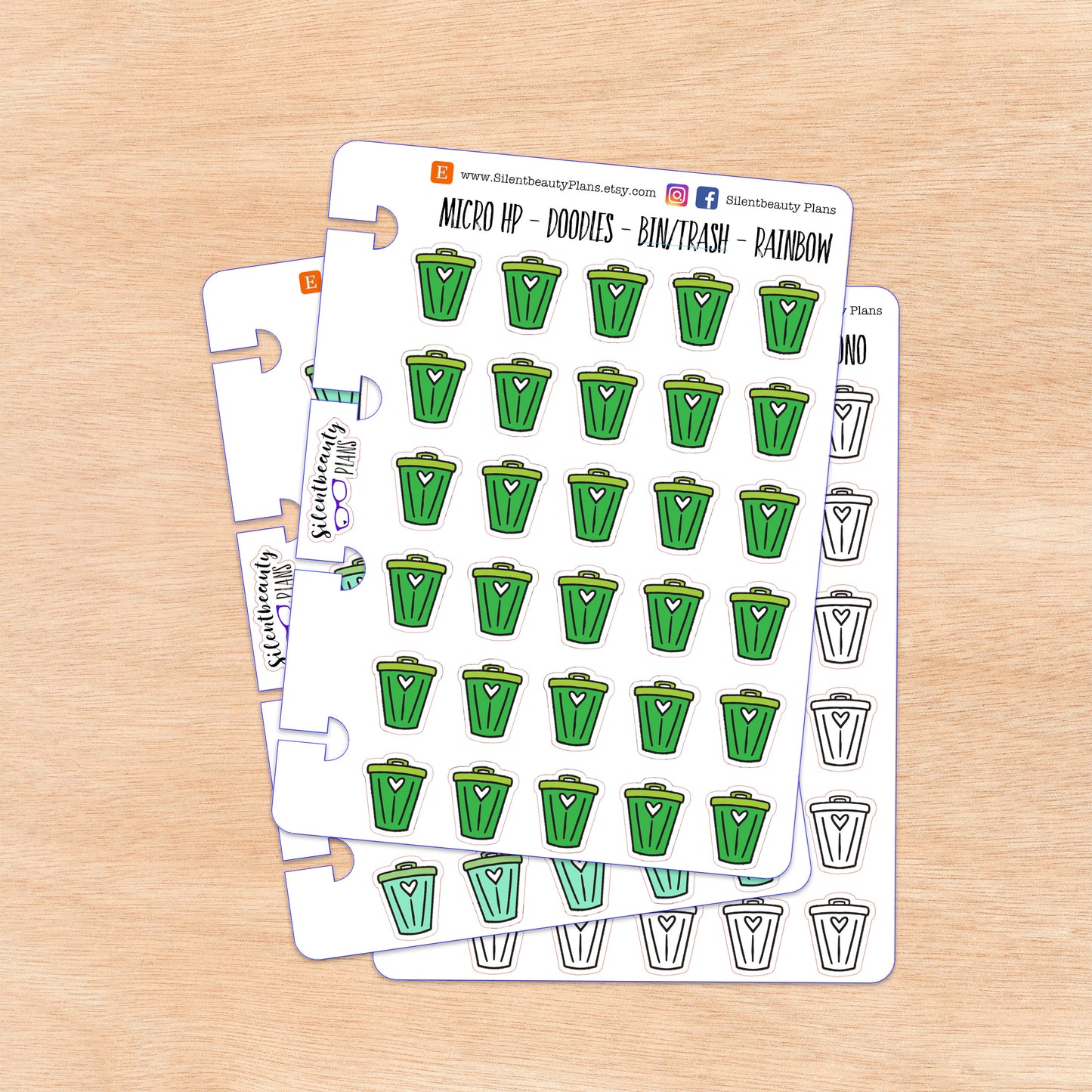 Doodle Bin - Trash Can | 4 Colour Options | Micro Disc