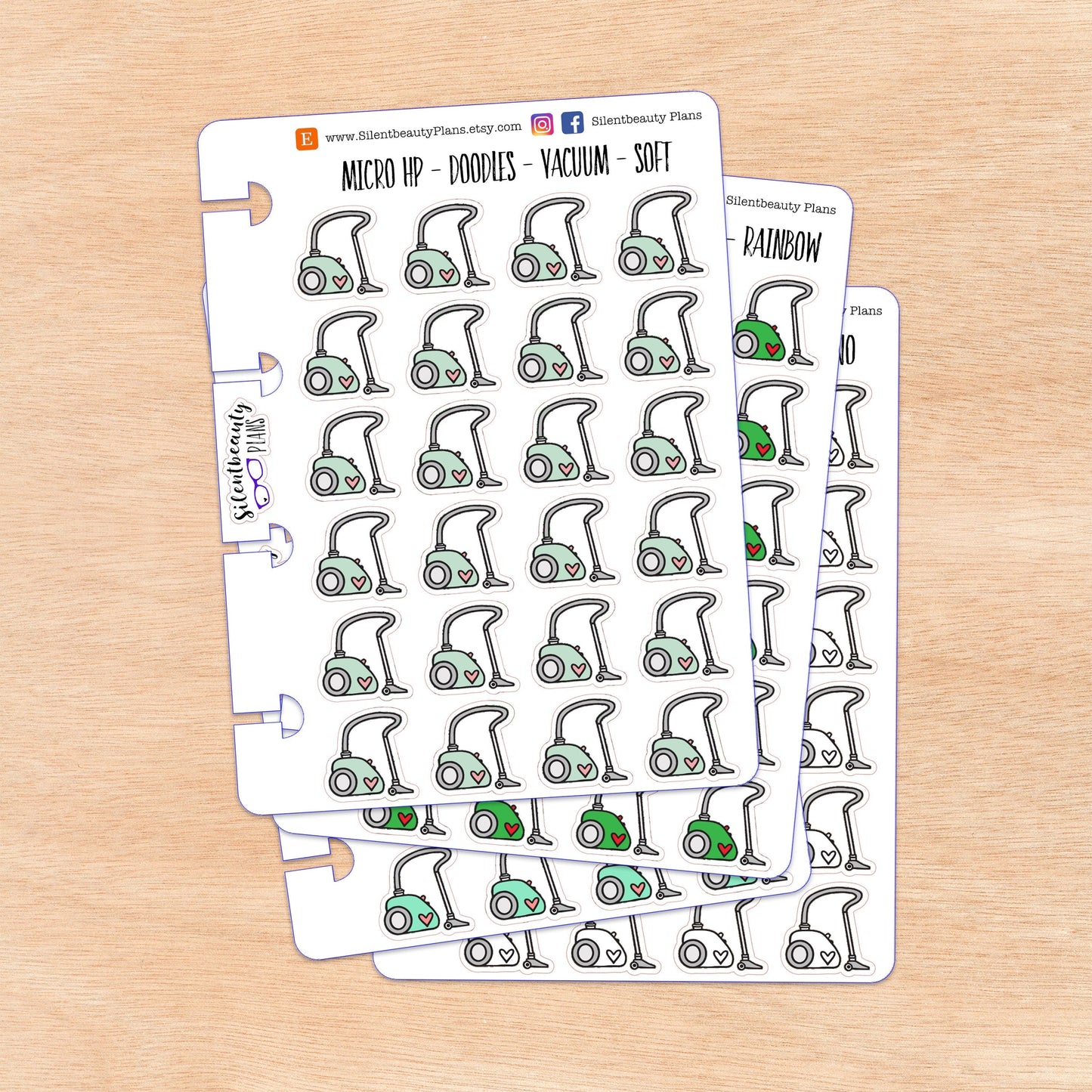 Doodle Vacuum Stickers | 4 Colour Options | Micro Disc