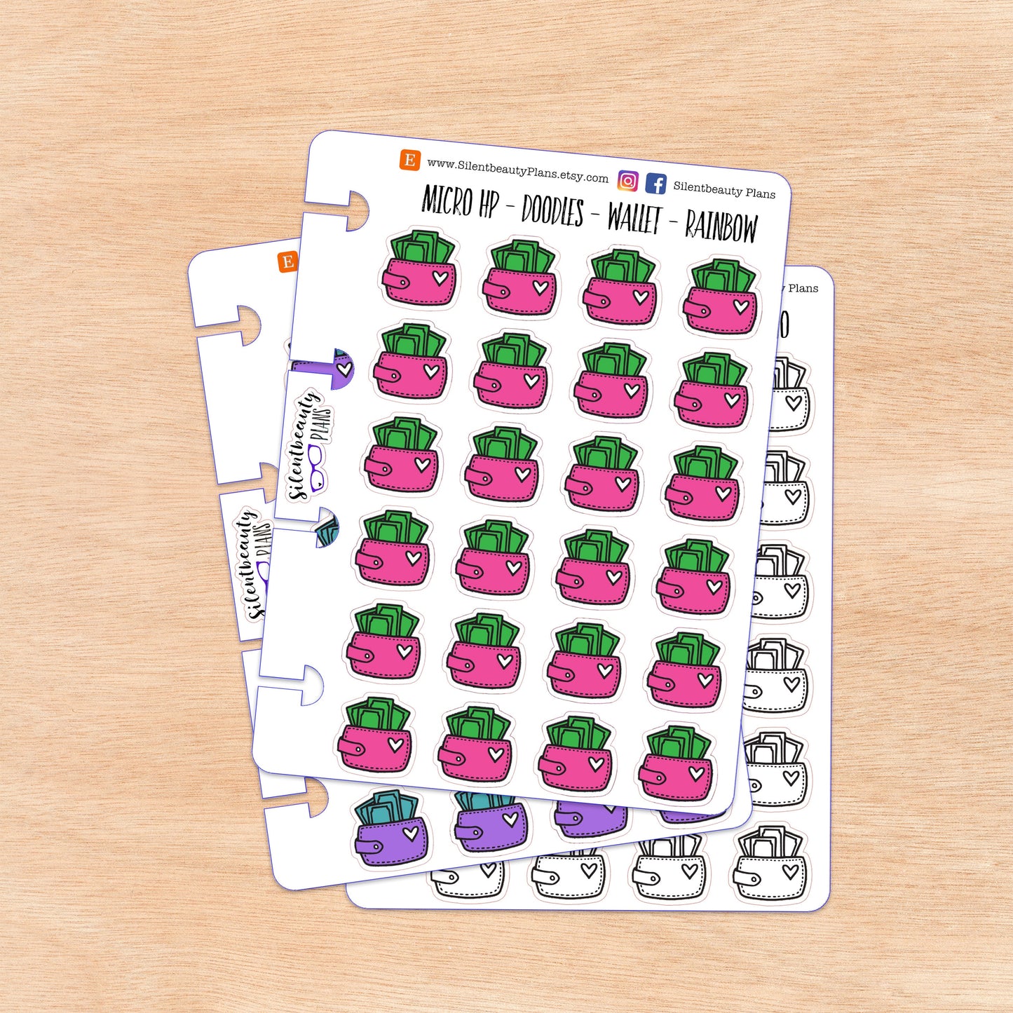 Doodle Cash Wallet | 4 Colour Options | Micro Disc
