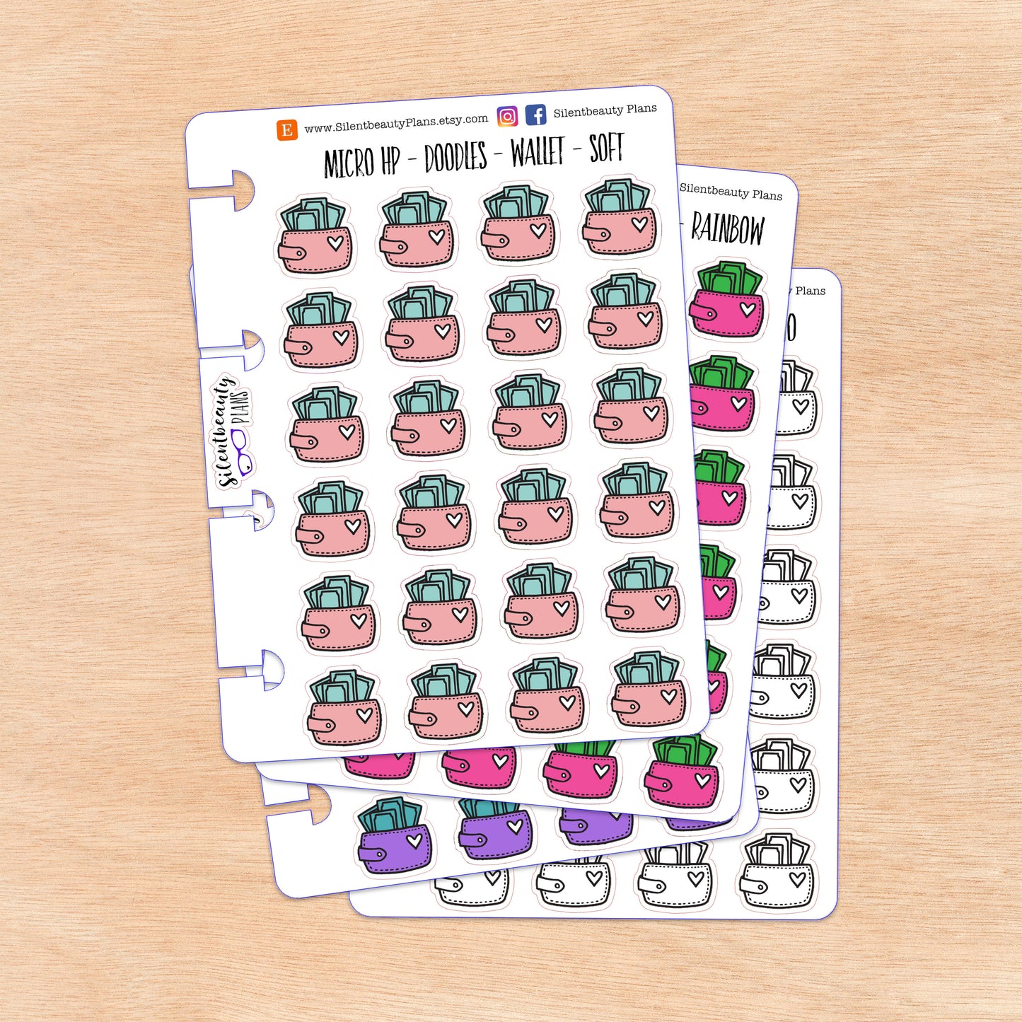 Doodle Cash Wallet | 4 Colour Options | Micro Disc