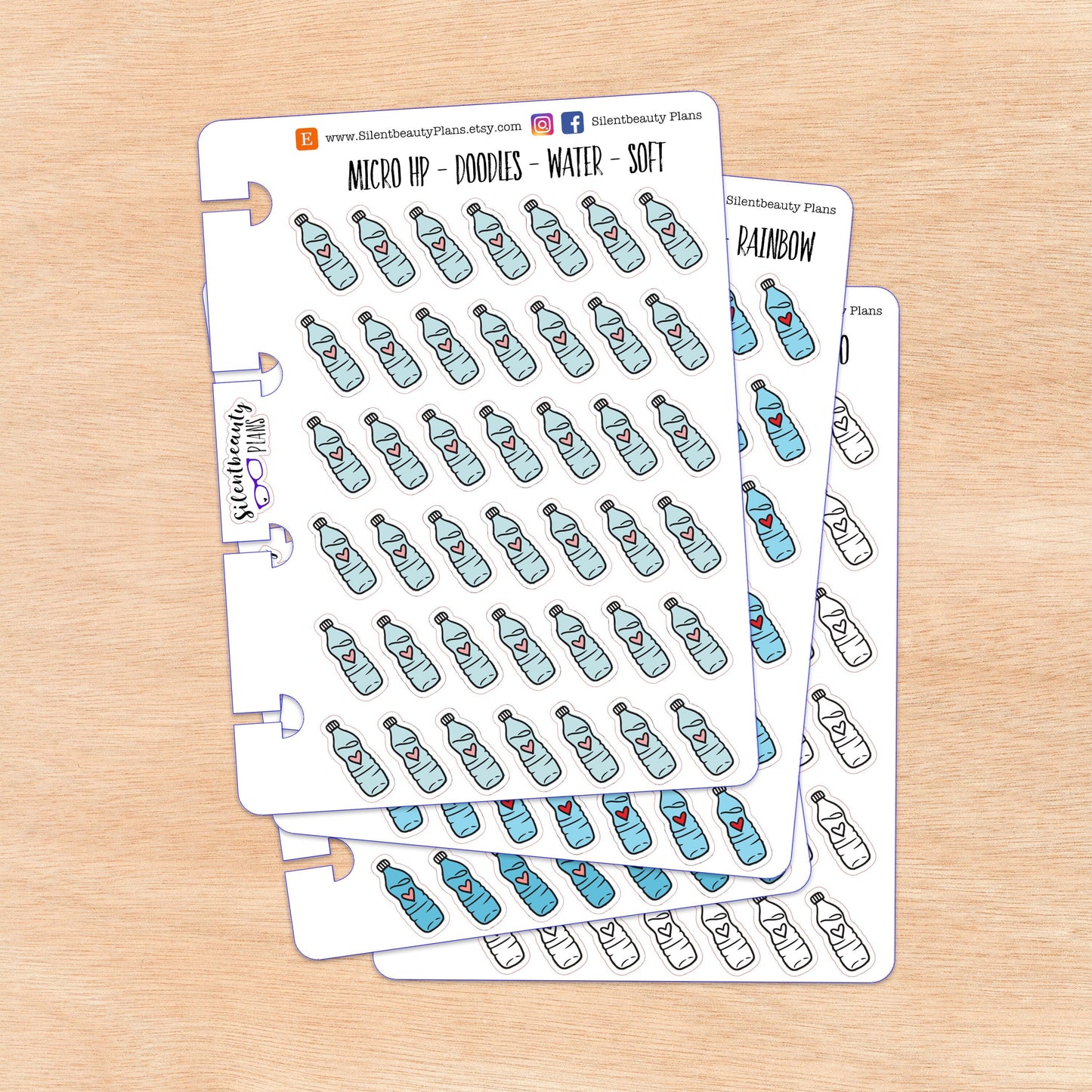 Doodle Water Bottle Stickers | 4 Colour Options | Micro Disc