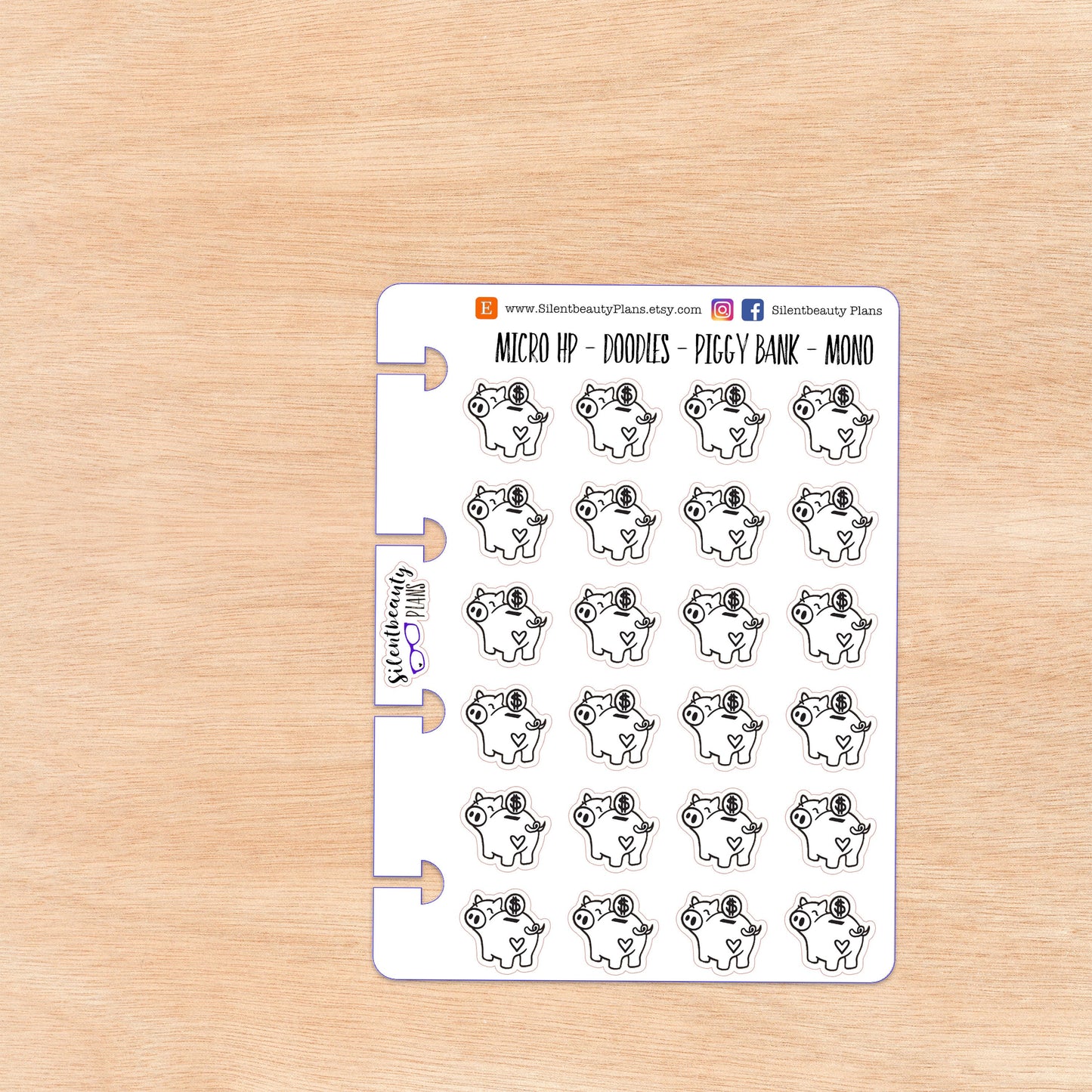 Doodle Piggy Bank | 4 Colour Options | Micro Disc