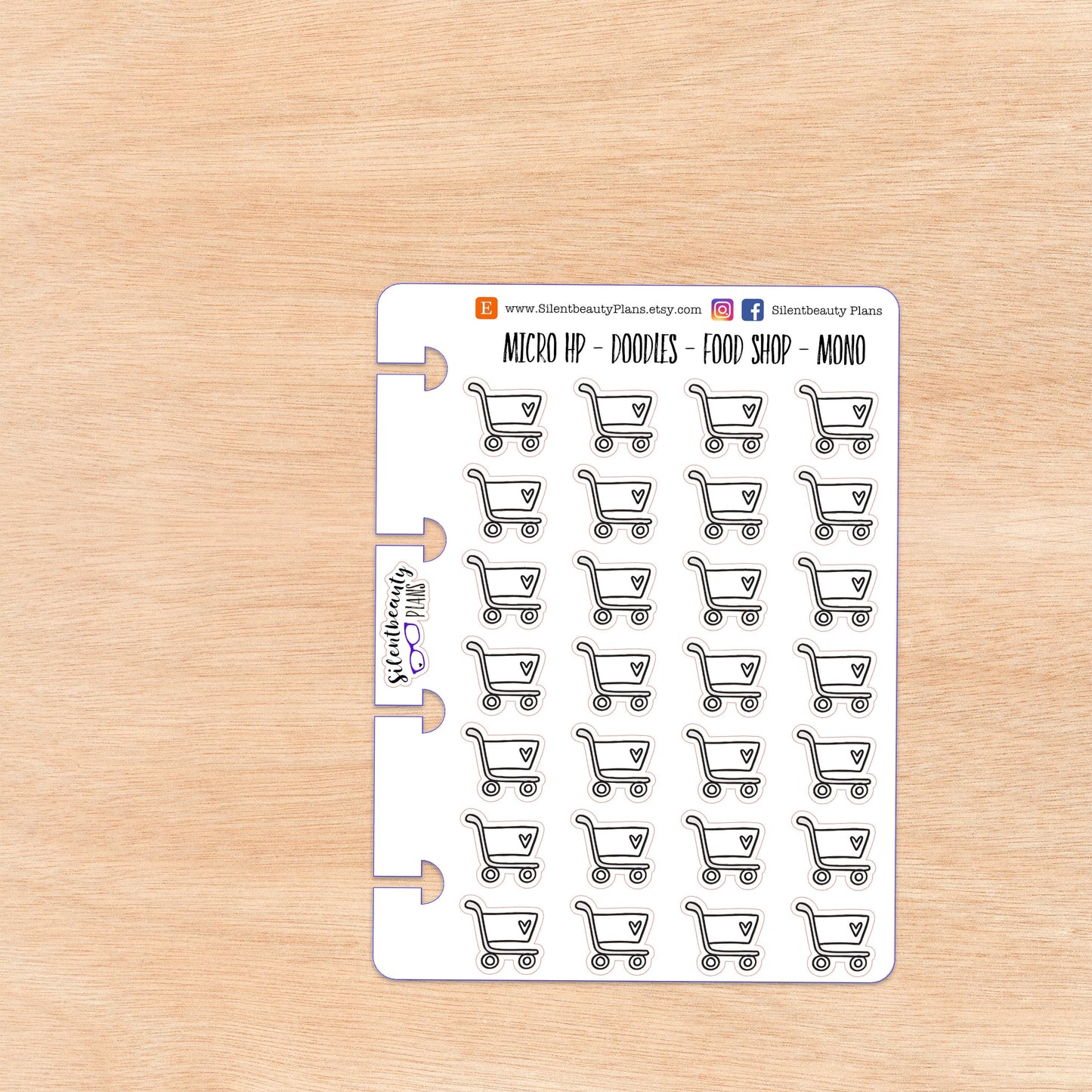 Doodle Food Shop - Shopping Cart | 4 Colour Options | Micro Disc