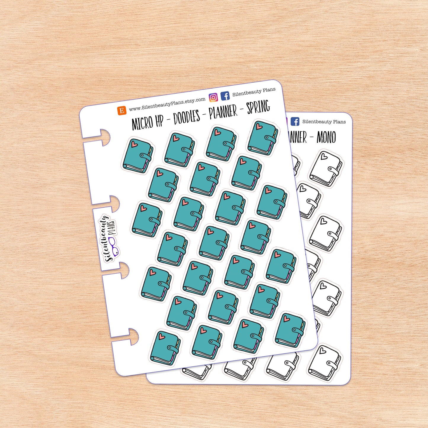 Doodle Planner Stickers | 4 Colour Options | Micro Disc