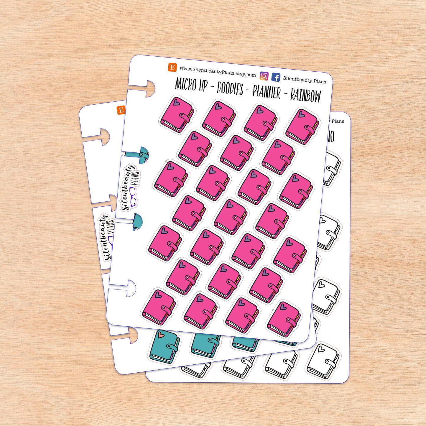 Doodle Planner Stickers | 4 Colour Options | Micro Disc