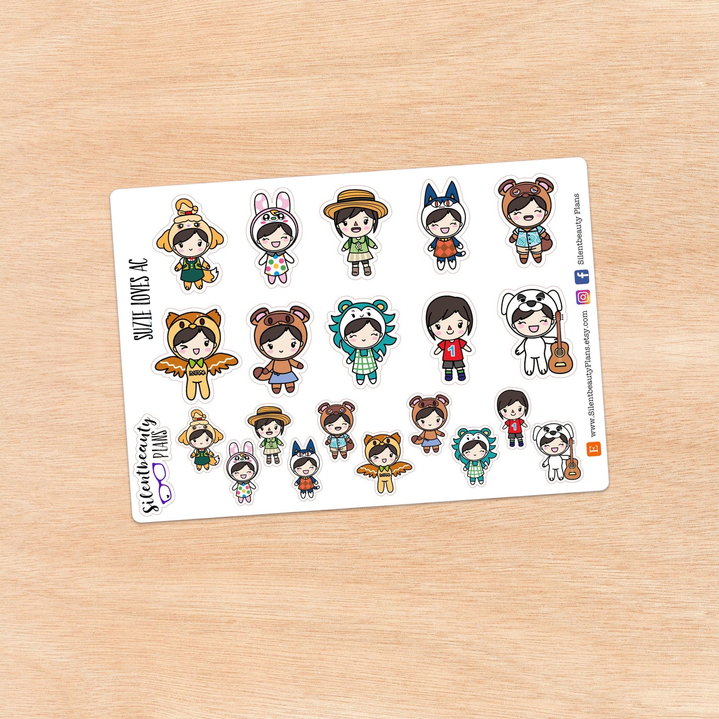 Suzie loves AC - Cute Girl Stickers