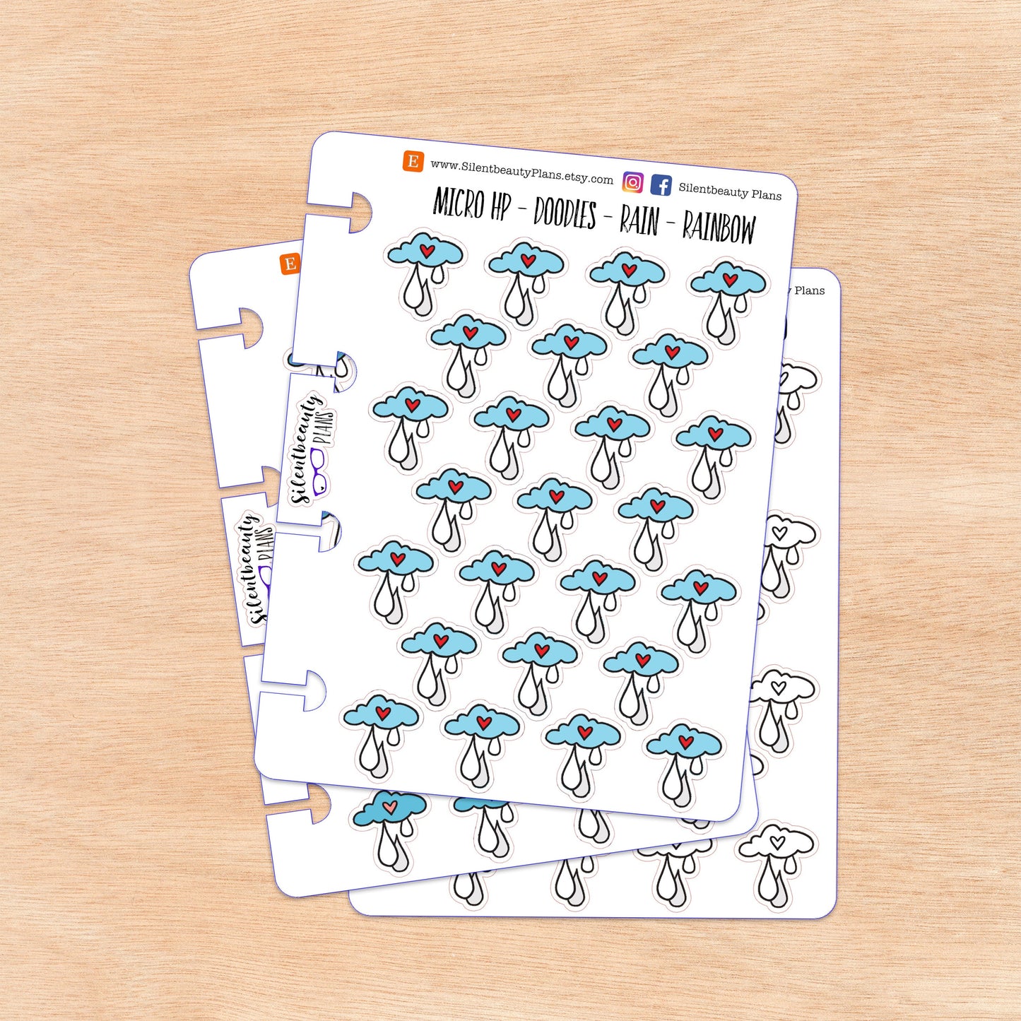 Doodle Rain - Weather | 4 Colour Options | Micro Disc