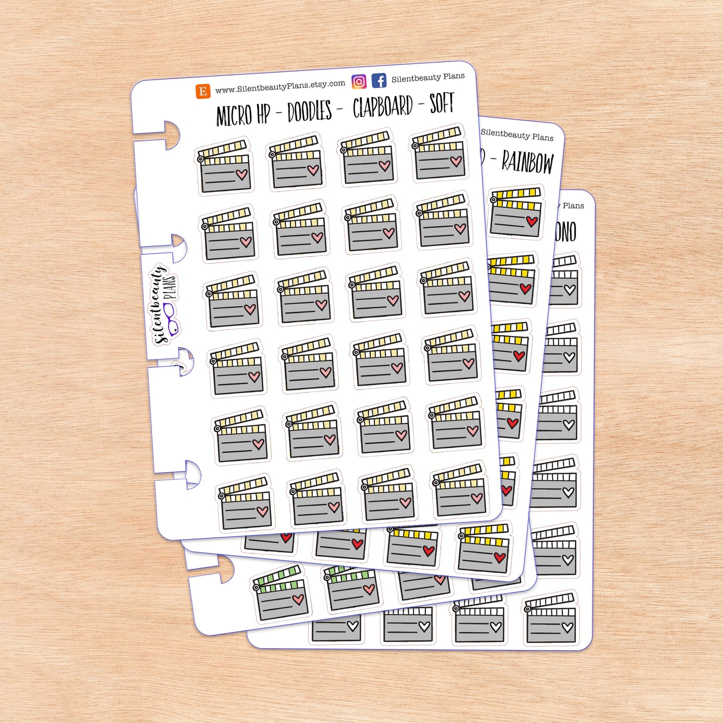 Doodle Clapboard | 4 Colour Options | Micro Disc