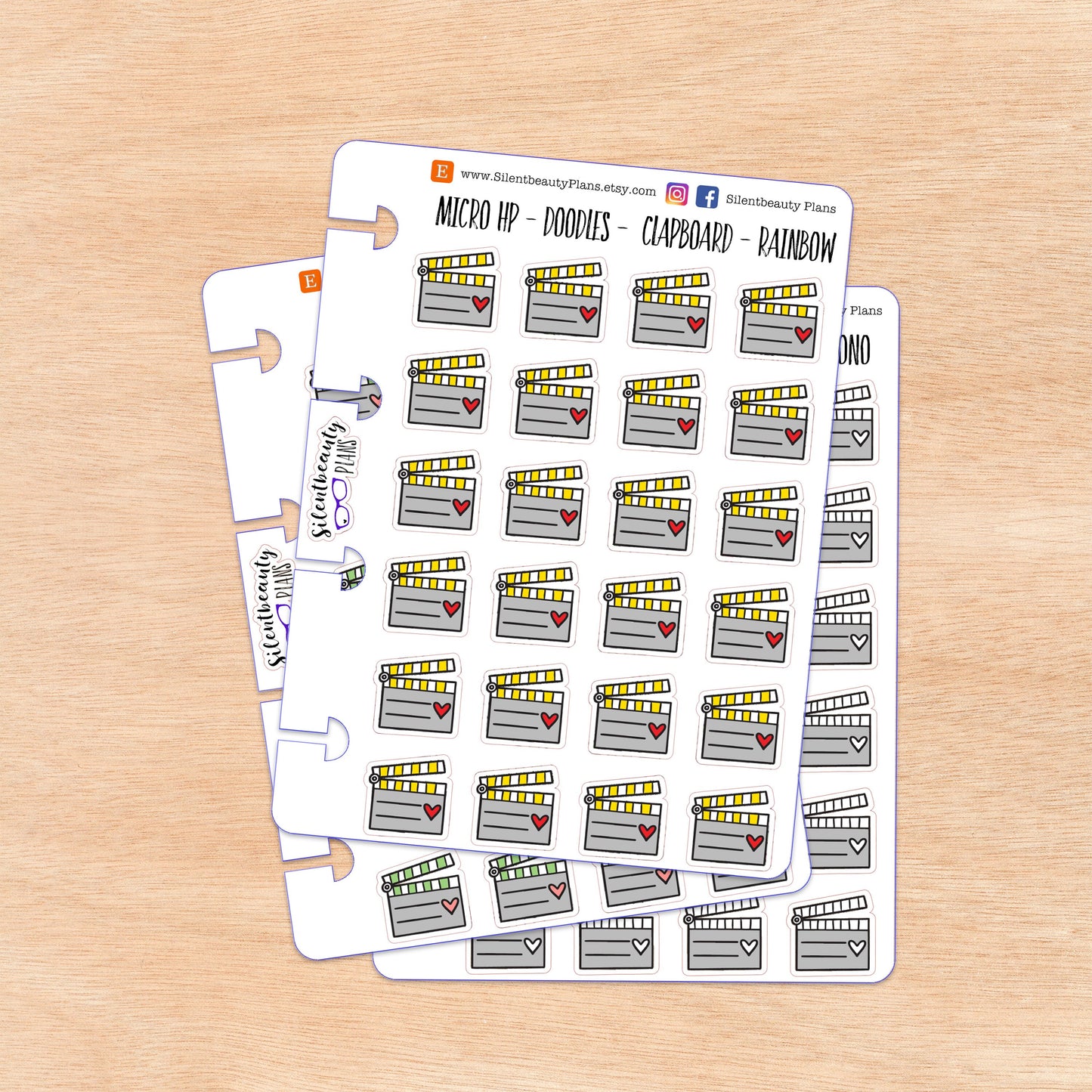 Doodle Clapboard | 4 Colour Options | Micro Disc