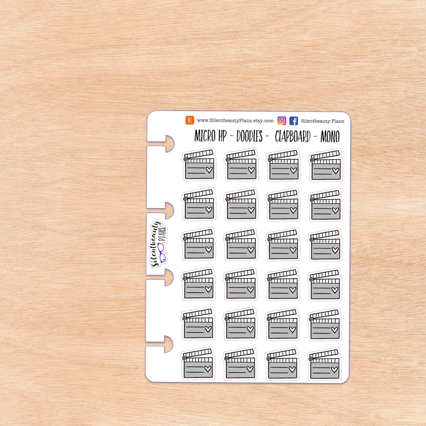 Doodle Clapboard | 4 Colour Options | Micro Disc