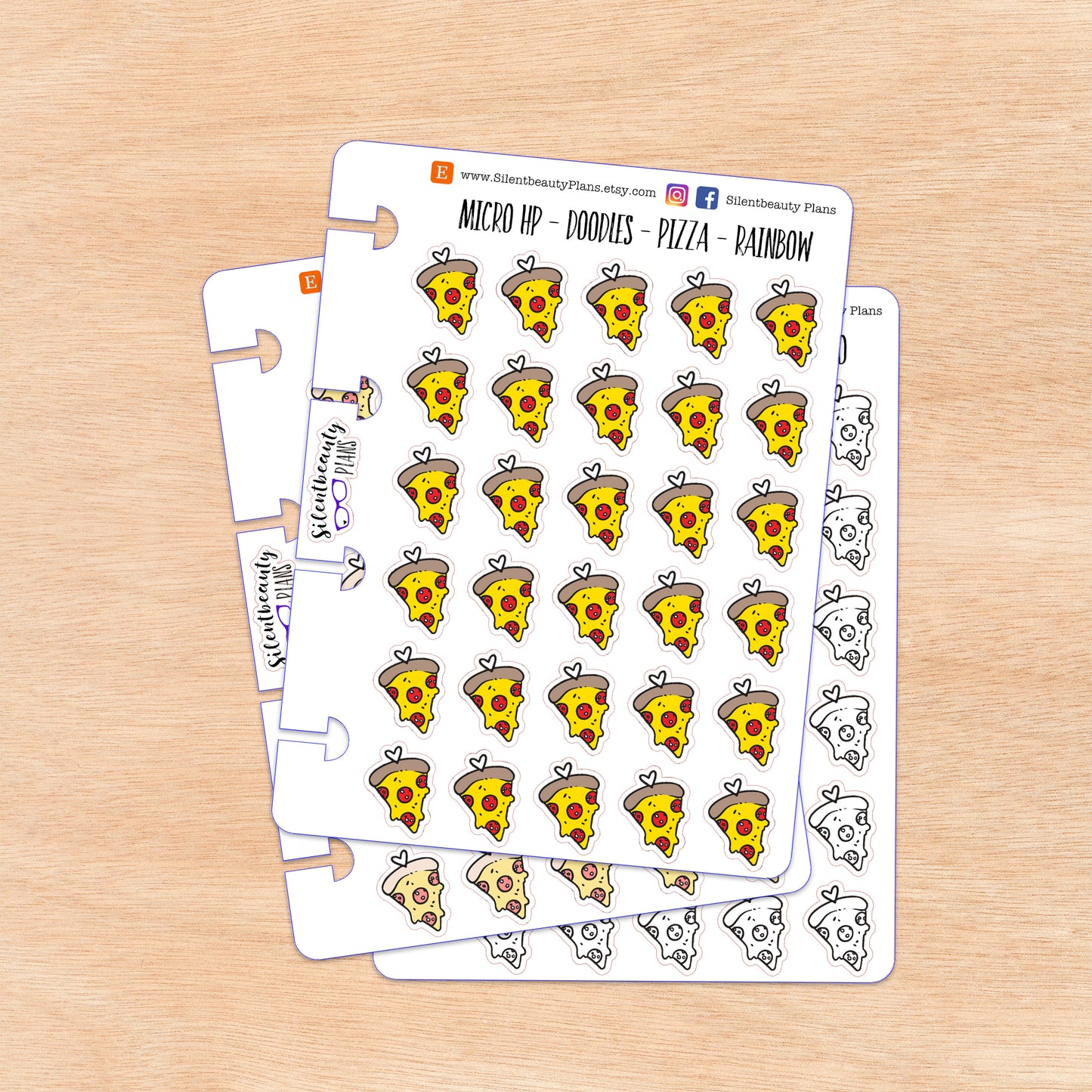Doodle Pizza Slice | 4 Colour Options | Micro Disc