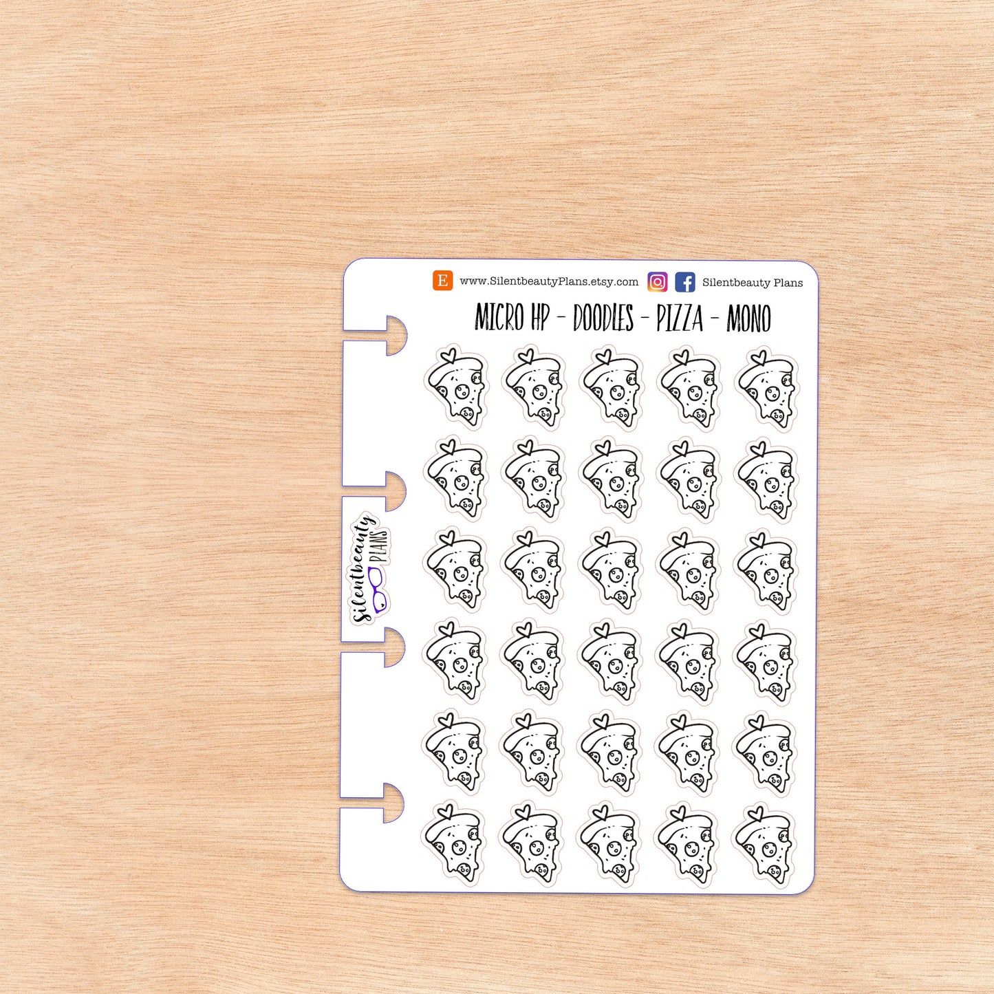 Doodle Pizza Slice | 4 Colour Options | Micro Disc
