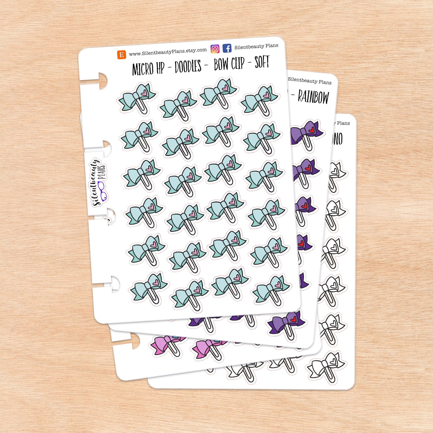 Doodle Bow Clip | 4 Colour Options | Micro Disc