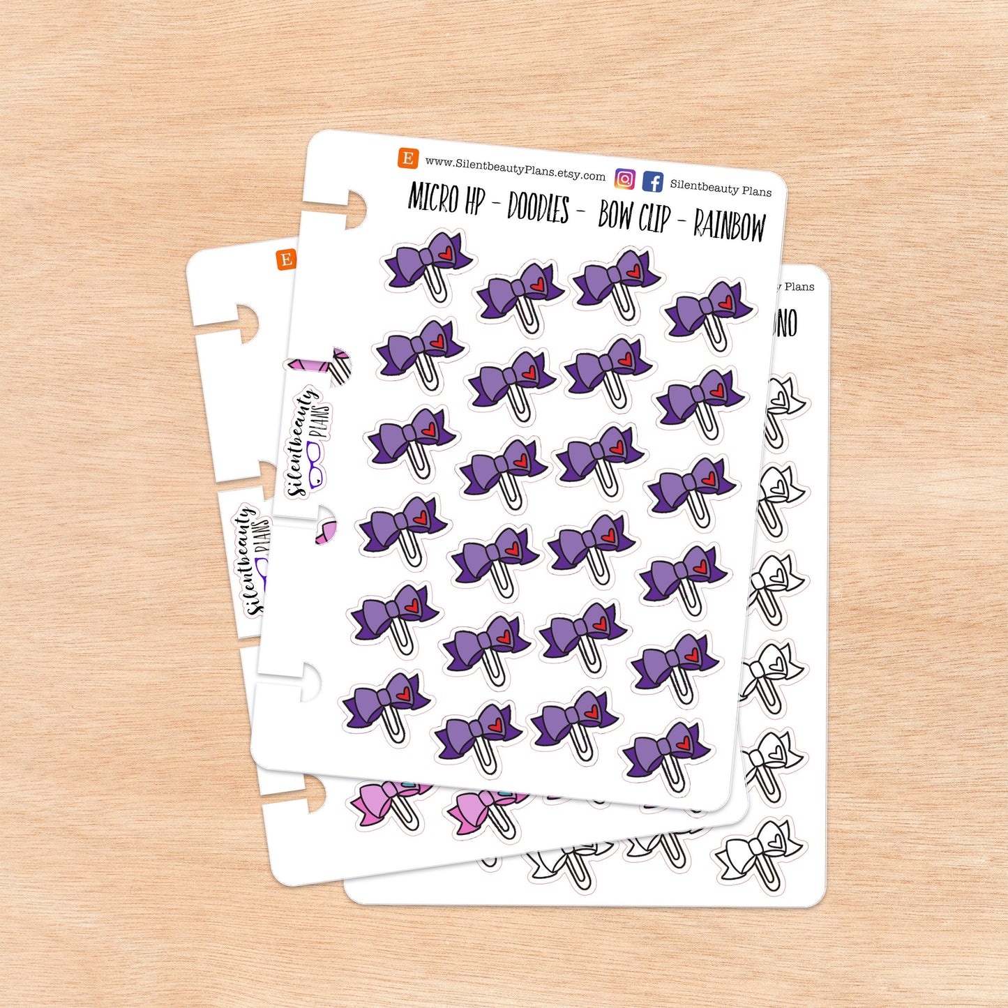 Doodle Bow Clip | 4 Colour Options | Micro Disc