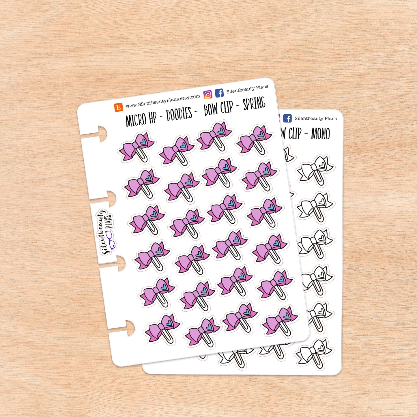 Doodle Bow Clip | 4 Colour Options | Micro Disc