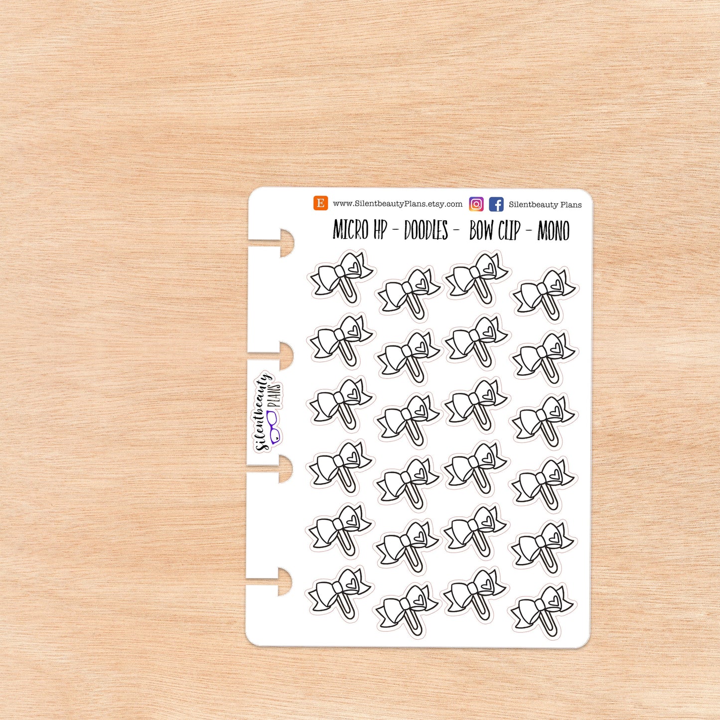 Doodle Bow Clip | 4 Colour Options | Micro Disc